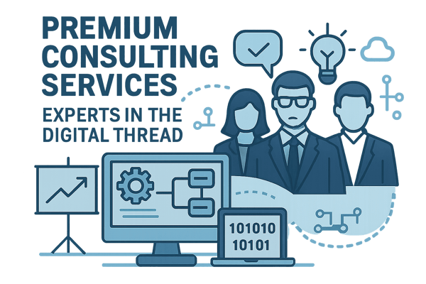 graphic depicting premium consulting services from experts in the digital thread-1